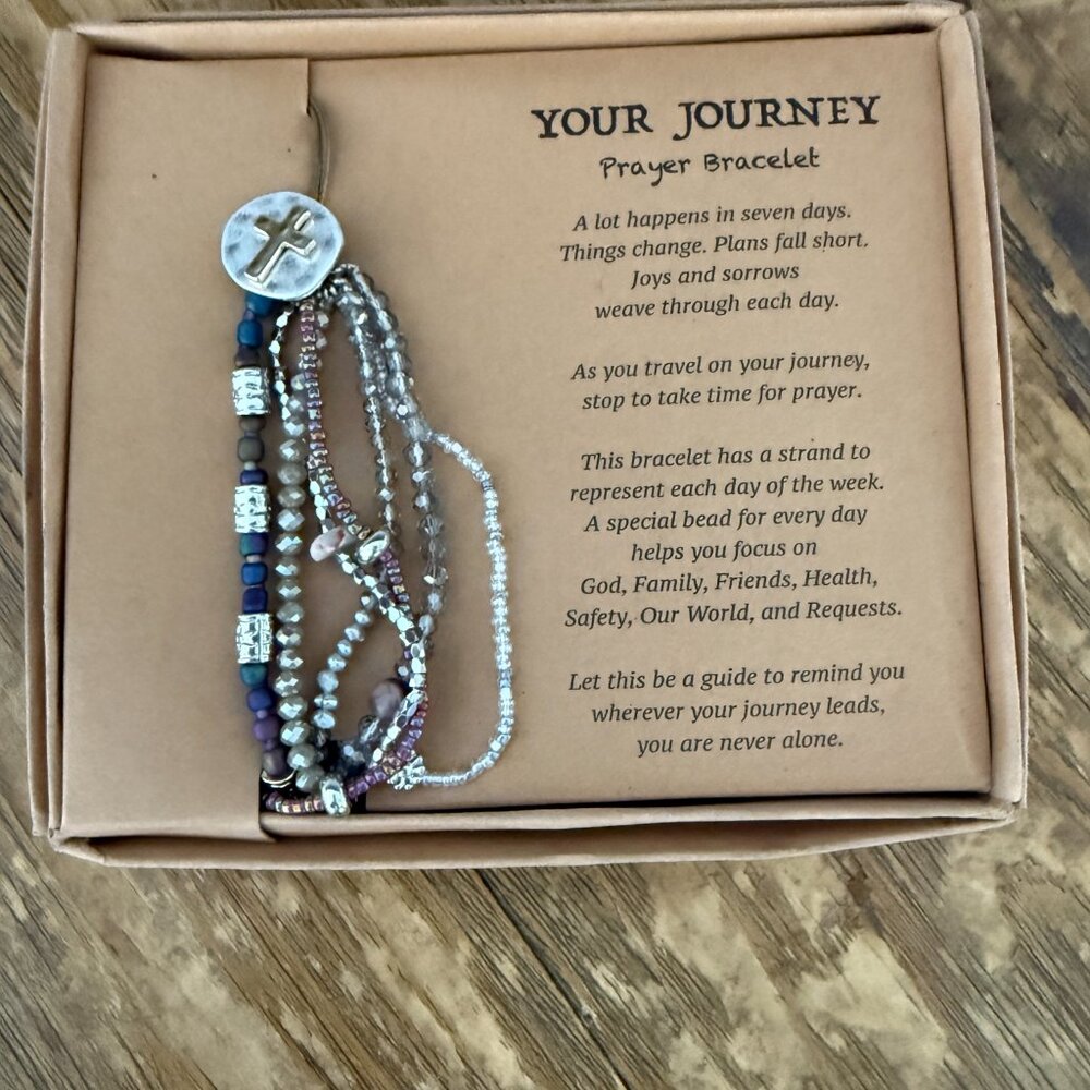 DEMDACO YOUR JOURNEY Prayer Bracelet Gray NEW IN BOX